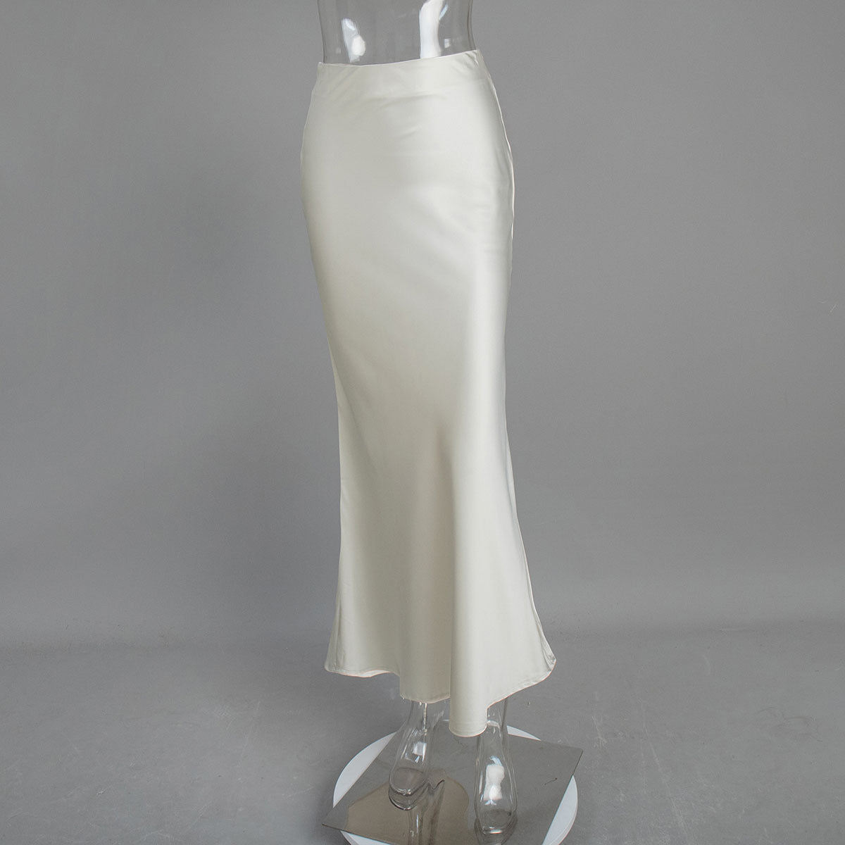 Fishtail skirt European and American spring satin satin satin long high-waisted hip-wrapped floor-mopping fishtail skirt  dress