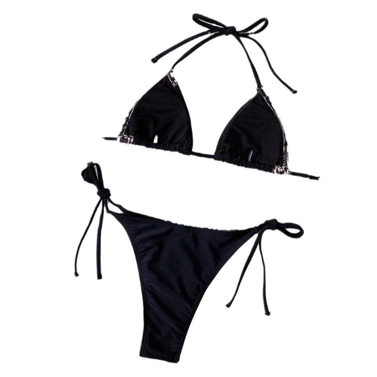 Swimsuits outer single bikini splicing leopard print bikini women's split swimsuit triangular bikini women's