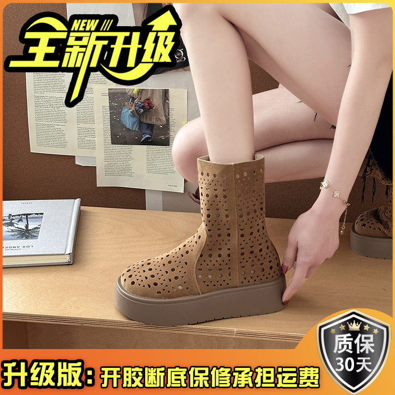 Hollow breathable short boots children's summer thin  new flat-bottomed casual Martin boots Birkenstock hole cool boot shoes