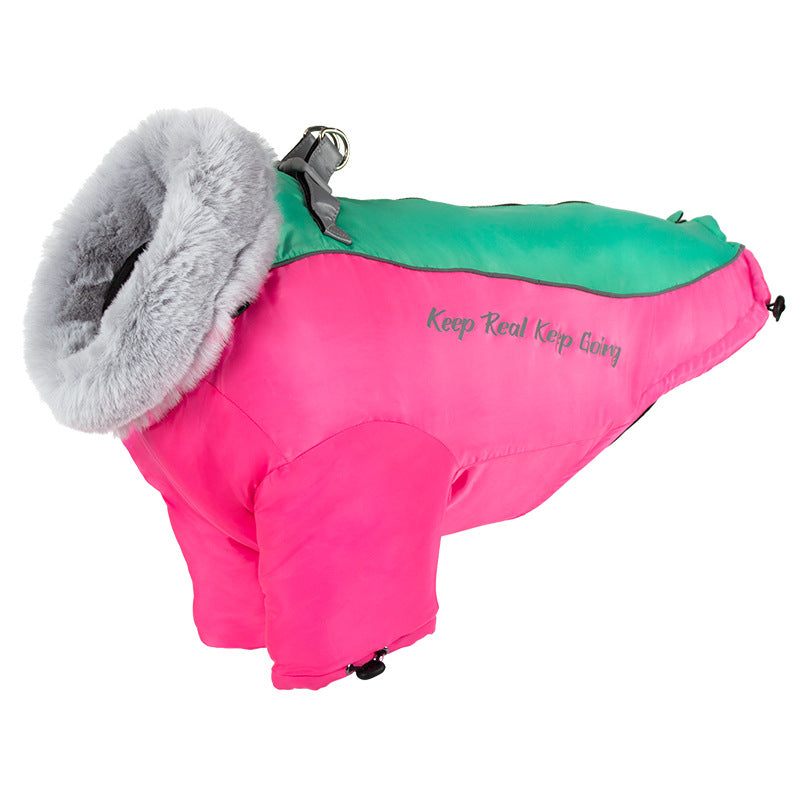 New pet clothes piled and thickened windproof and waterproof dog clothes reflective medium and large dog cotton-padded clothes wholesale  dog toy