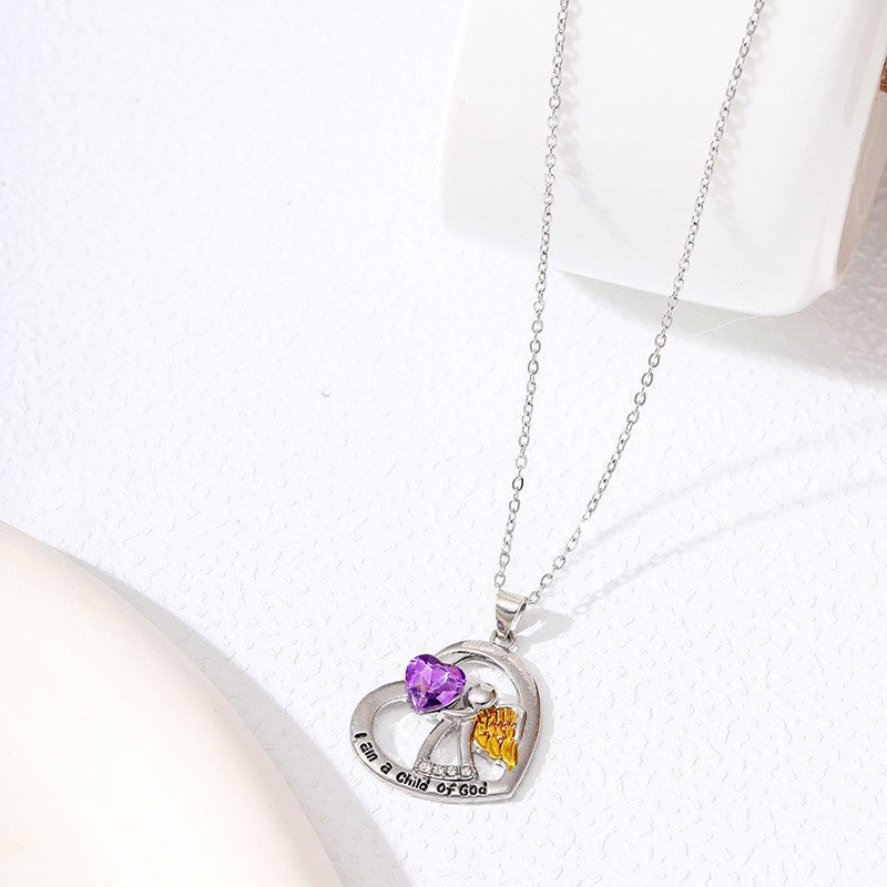 New Endless Love Mother and Daughter Necklace Women's Elegant Diamond-set Design Pendant Personalized Versatile Chain Jewelry