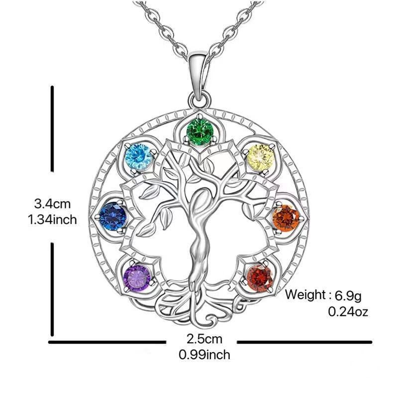 Dragon and new, personalized fashion hollow tree of life micro diamond men's and women's collarbone chain pendant necklace