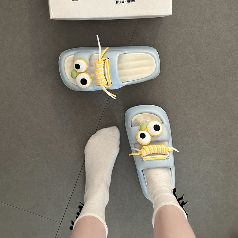 Fun ins clown fish slippers ladies summer  cartoon decoration word sandals go out versatile casual