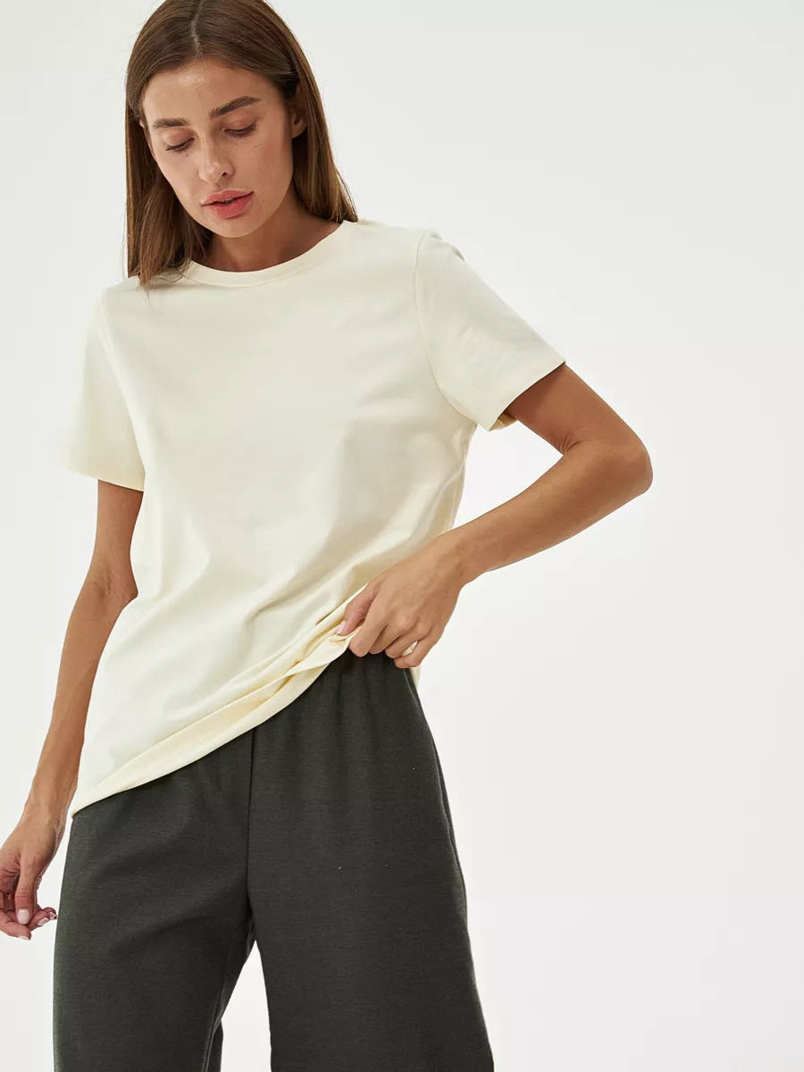 Short-sleeved T-shirt European and American summer new women's fashion casual home commuting versatile round neck short-sleeved T-shirt