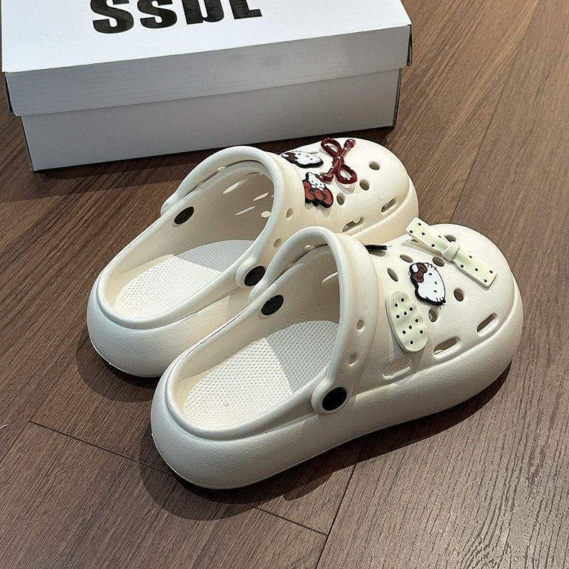 Hole shoes shoe flower cartoon DIY cute bow women KT cat shoes summer decorative accessories  head half slippers