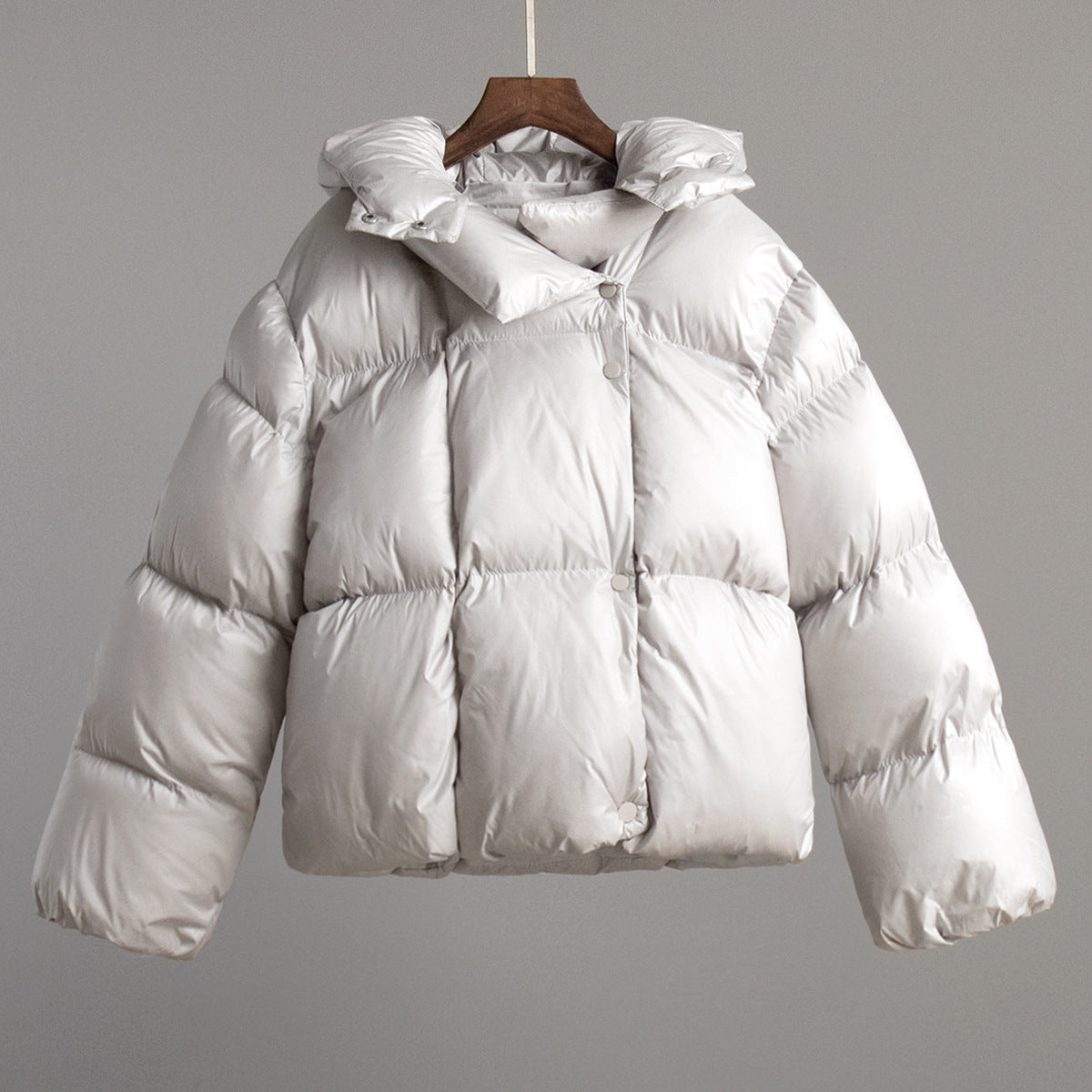 European and American cotton-padded clothes, winter women's bread clothes, cotton-padded jackets, trendy models, personalized street short hooded cotton-padded jackets.