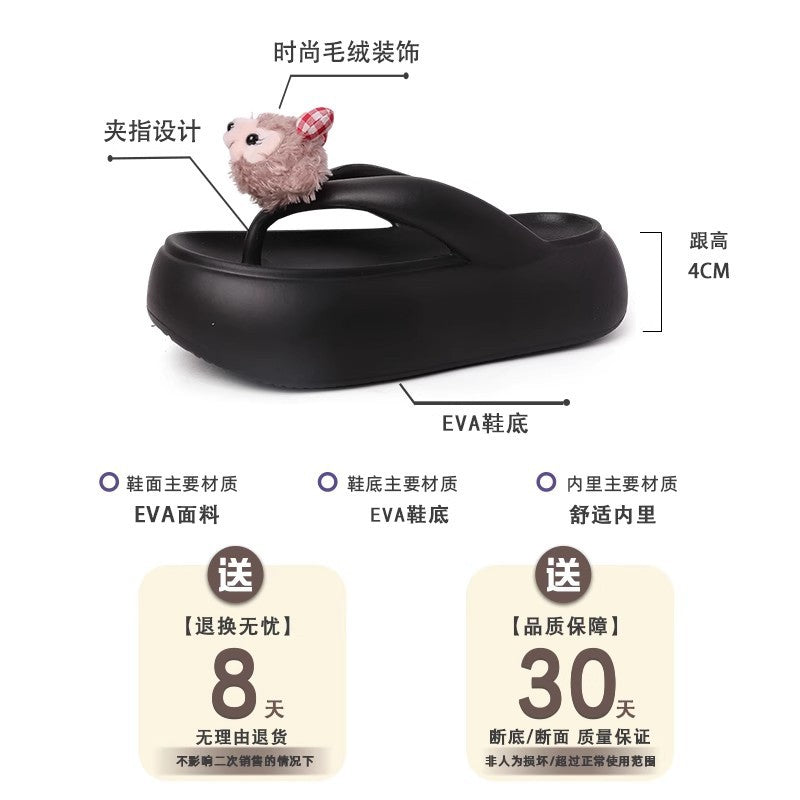 Shirley Mei flip-flops thick-soled slippers spring and summer new cool slippers outer wear high-end flip-flops cross-border explosion