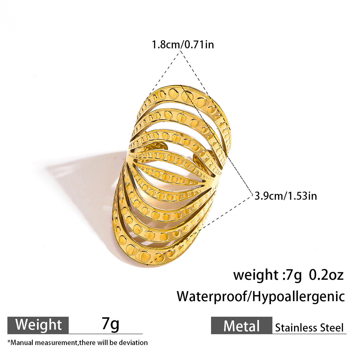 Malt stainless steel titanium steel non-fading rings ins adjustable opening design ring, European and American hand jewelry set