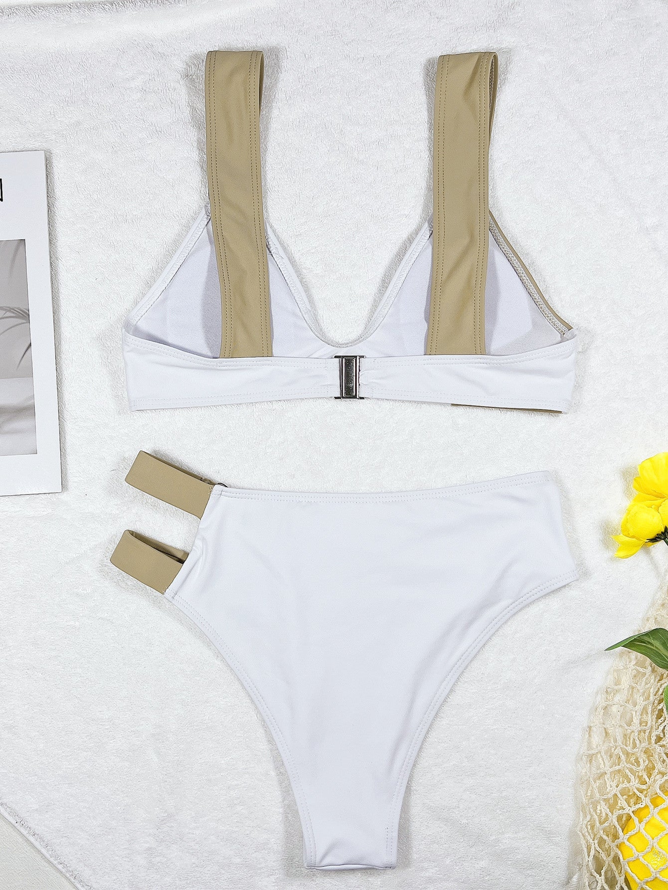 outer single foreign trade bikini women's split swimsuits sexy white bikini