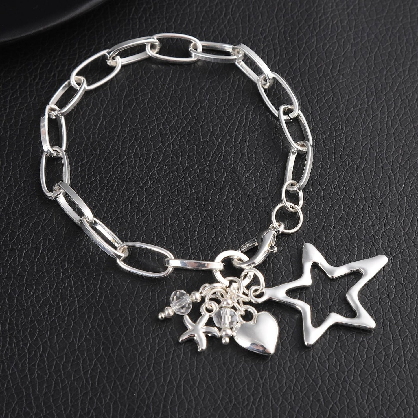 New creative thick chain love star multi-accessory bracelet cute five-pointed star pendant couple bracelet