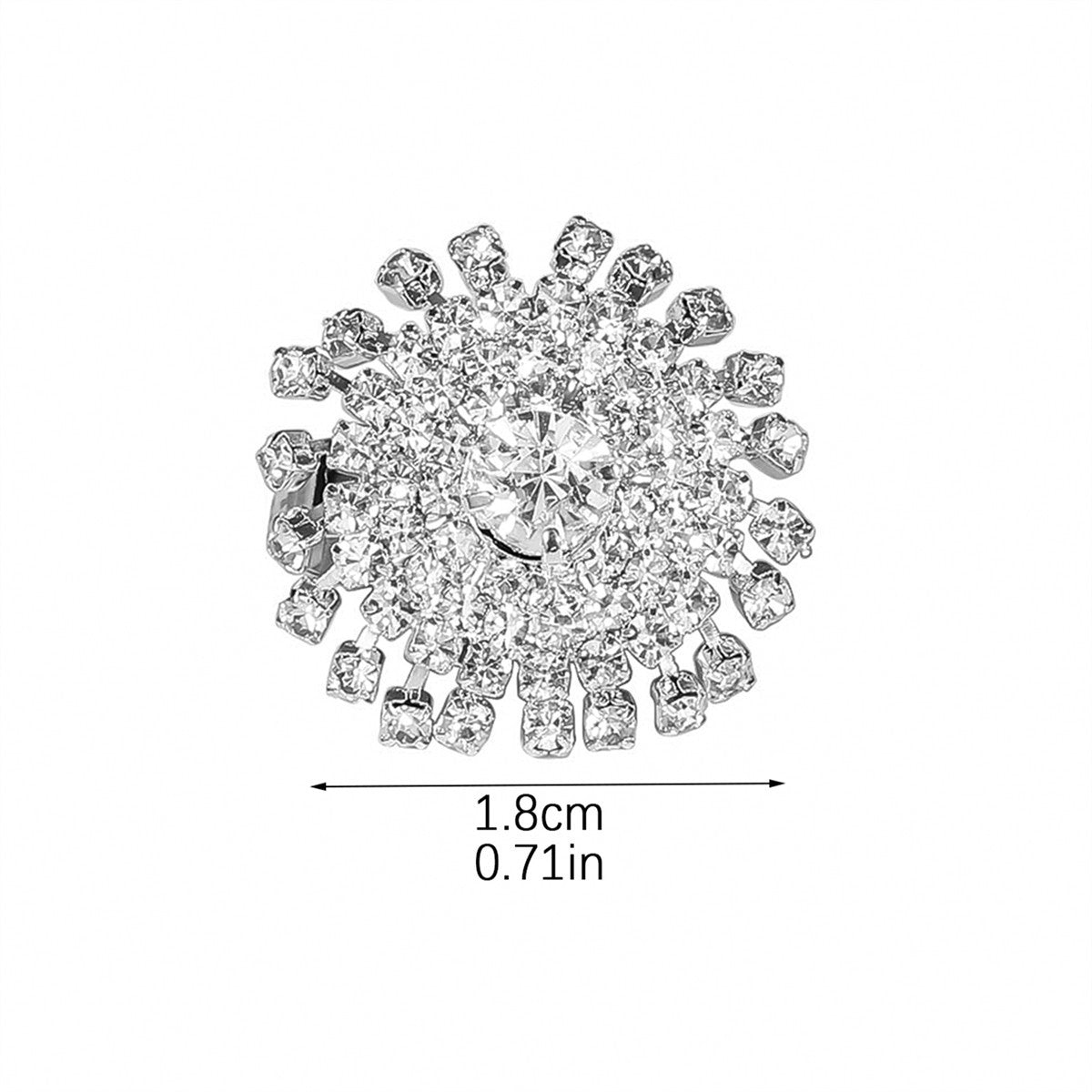 DINGKA Fashion Round Snowflake Rhinestone Ring Temperament Shiny Zir*****pening Adjustable Ring Rings Jewelry