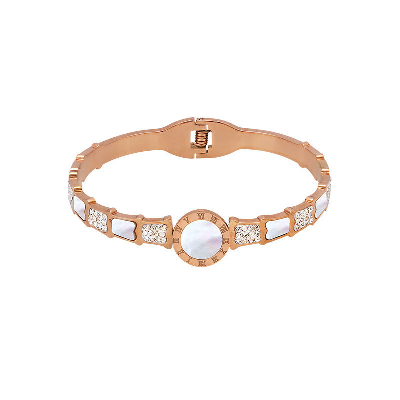 Cross-border geometric circle letter titanium steel bracelet women's simple fashion versatile personality trendy jewelry couple bracelet jewelry