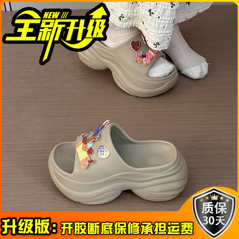 Fashion tribe summer island slippers women's outerwear spring and summer explosion EVA thick-bottomed beach one-word drag