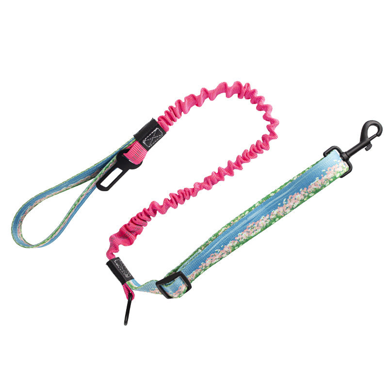 Manufacturer customizes multi-functional dog leash, reflective and retractable car dog seat belt, explosion-proof dog leash pass  dog toy cat toy