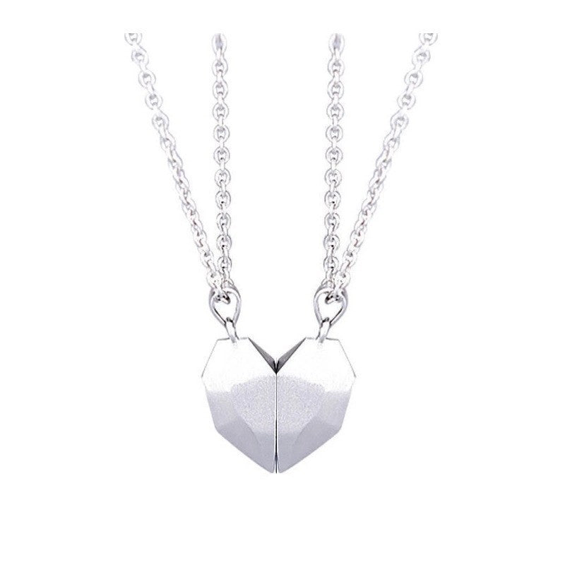 Dragon and Explosive Couple Love Item Magnet Necklace, Wishing Stone Pendant Heartbreak Clavicle Chain Heart Necklace