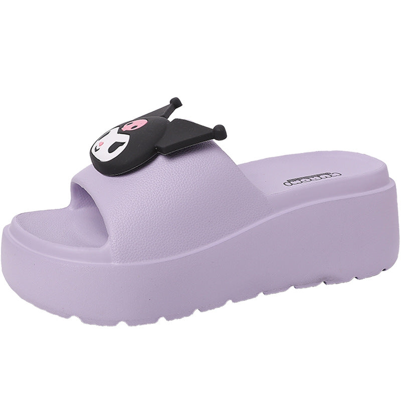 Sanrio cool slippers summer new wear heightened thick-soled non-smelly feet beach shoes indoor home non-slip slippers