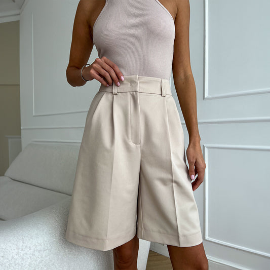 Straight-leg pants summer European and American style shorts temperament casual versatile loose and thin five-point suit shorts