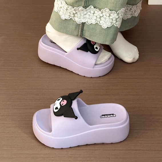 Sanrio cool slippers summer new wear heightened thick-soled non-smelly feet beach shoes indoor home non-slip slippers