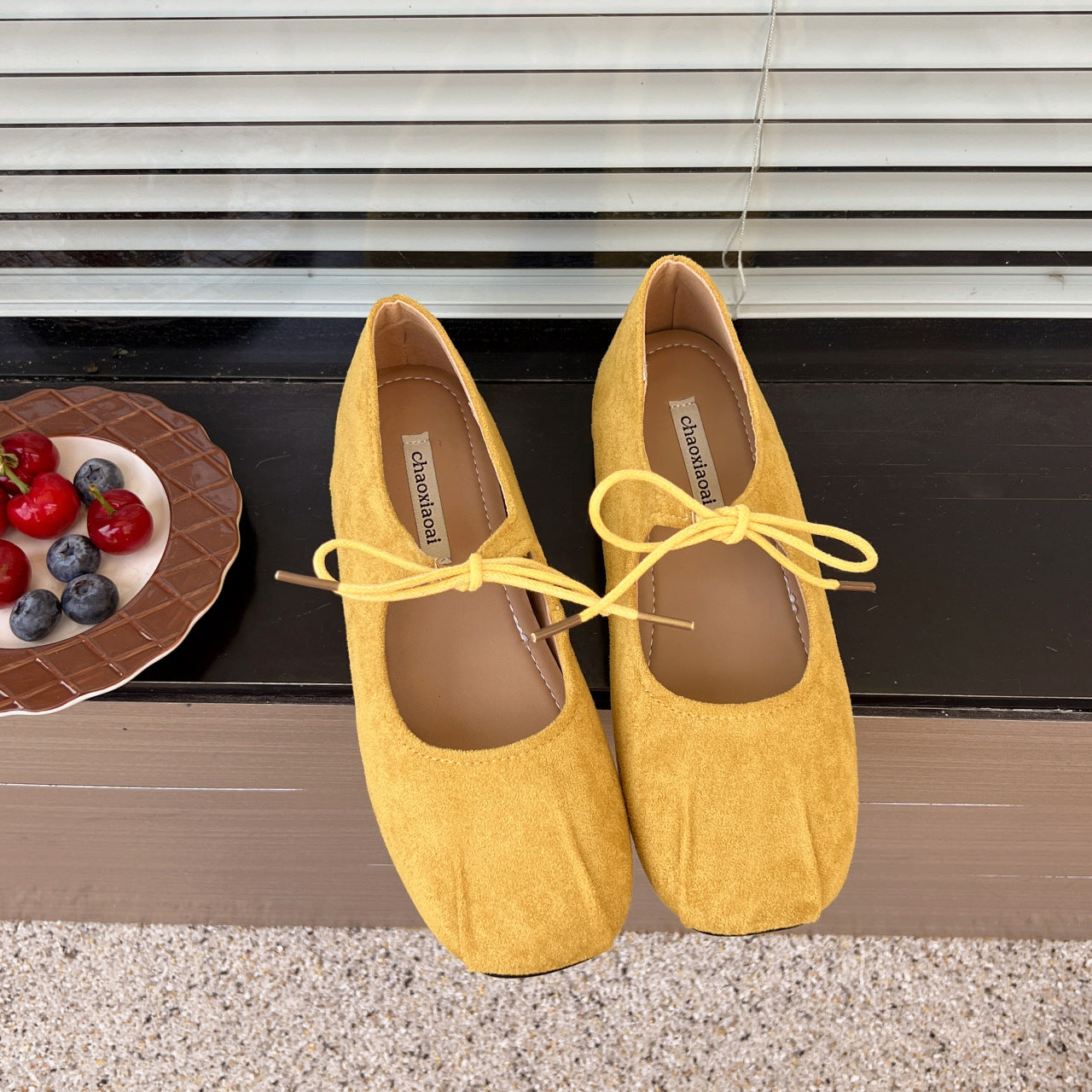 Vintage casual inner heightening single  beanie shoes women's  summer lace-up bow leather shoes comfortable ballet Mary Jane shoes