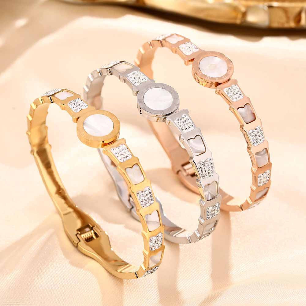 Cross-border geometric circle letter titanium steel bracelet women's simple fashion versatile personality trendy jewelry couple bracelet jewelry