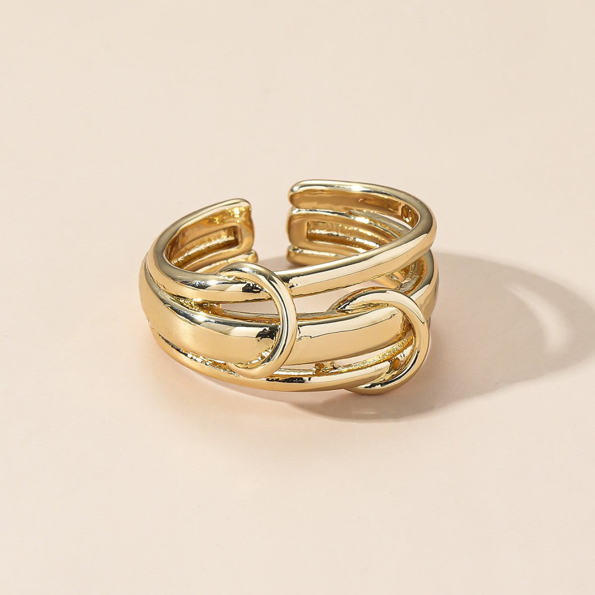 Design sense niche light luxury gold-plated irregular ring women's fashion light luxury simple versatile opening adjustable rings