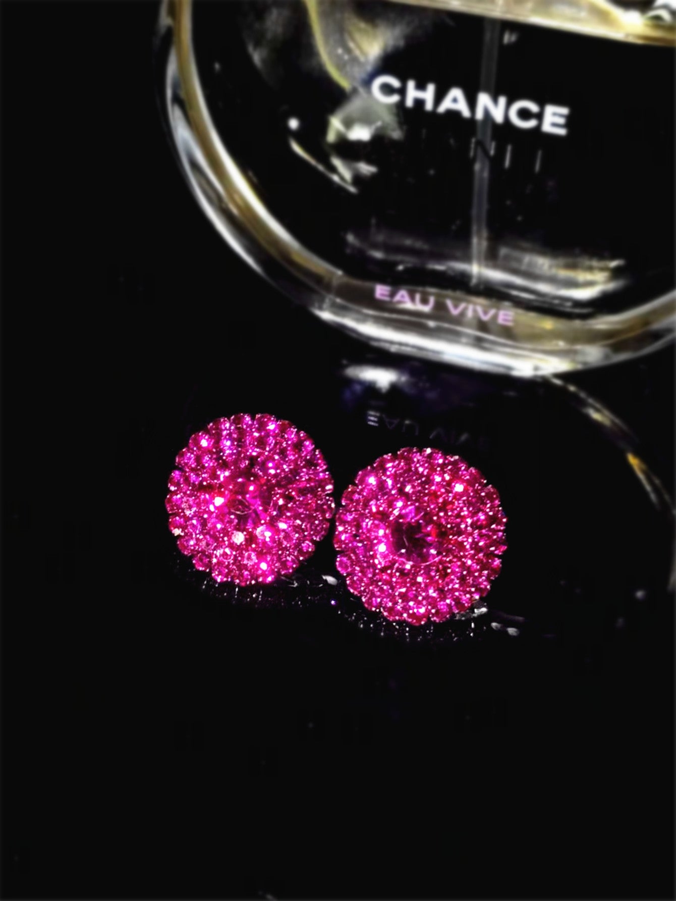DINGKA explosive rhinestone geometric round women's earrings, a pair of versatile exquisite circles