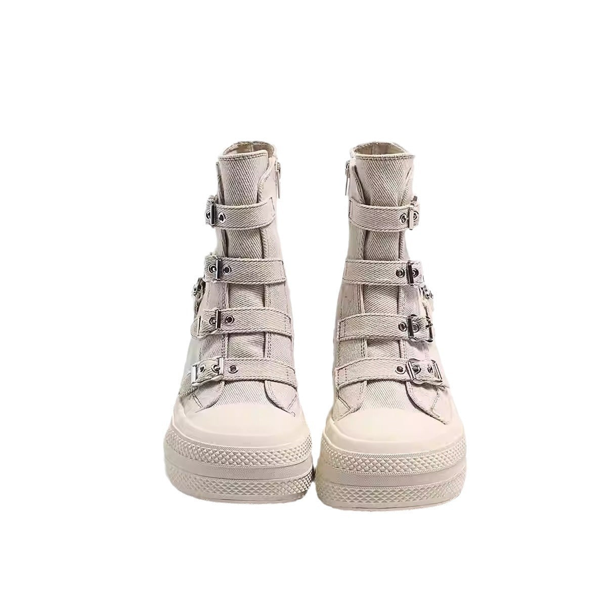 Piaohong canvas shoes women's boots increase height fashion  spring and summer new platform casual boot shoes board shoes versatile round head single
