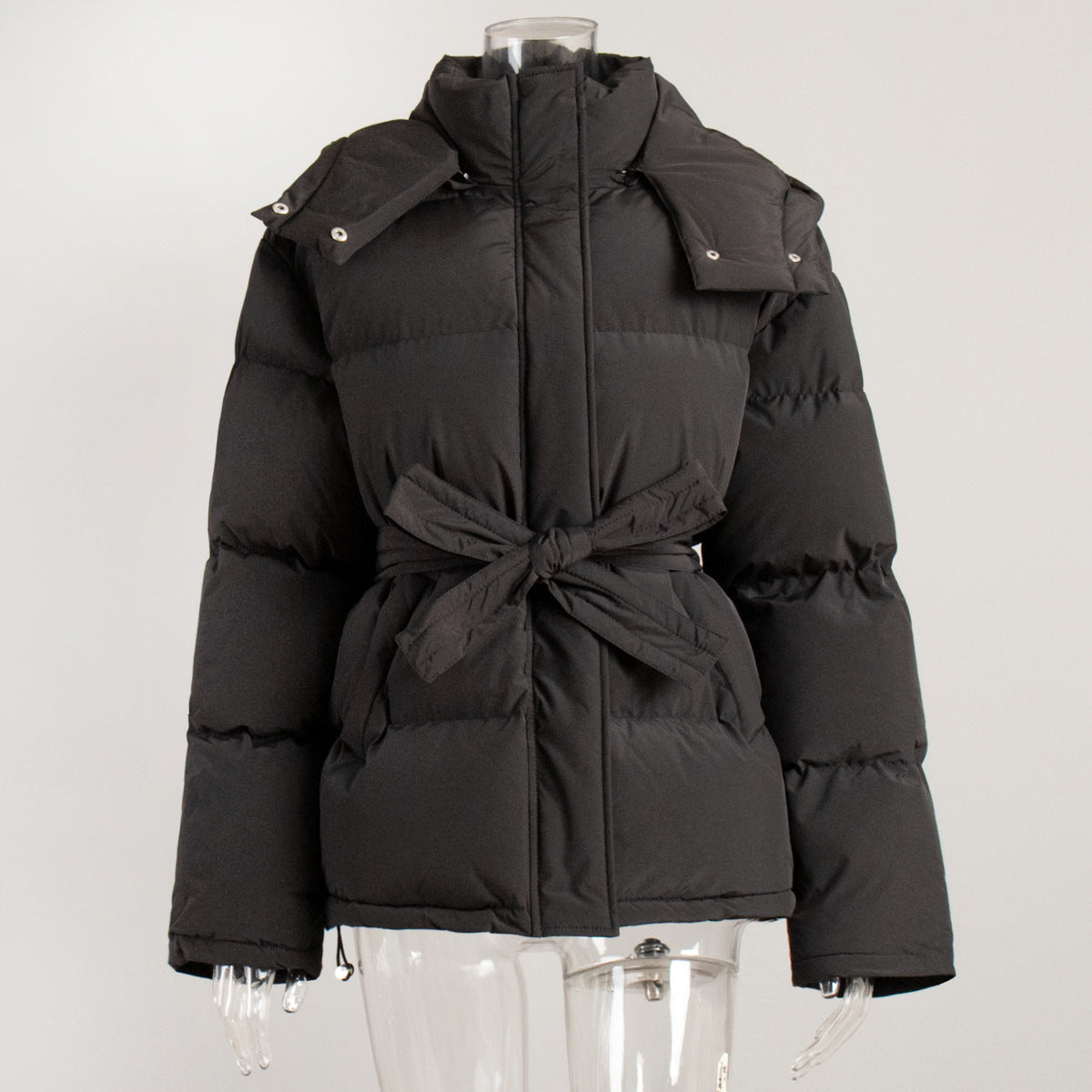 Hooded cotton jackets European and American new femininity hooded thickened warm versatile zipper bread clothes
