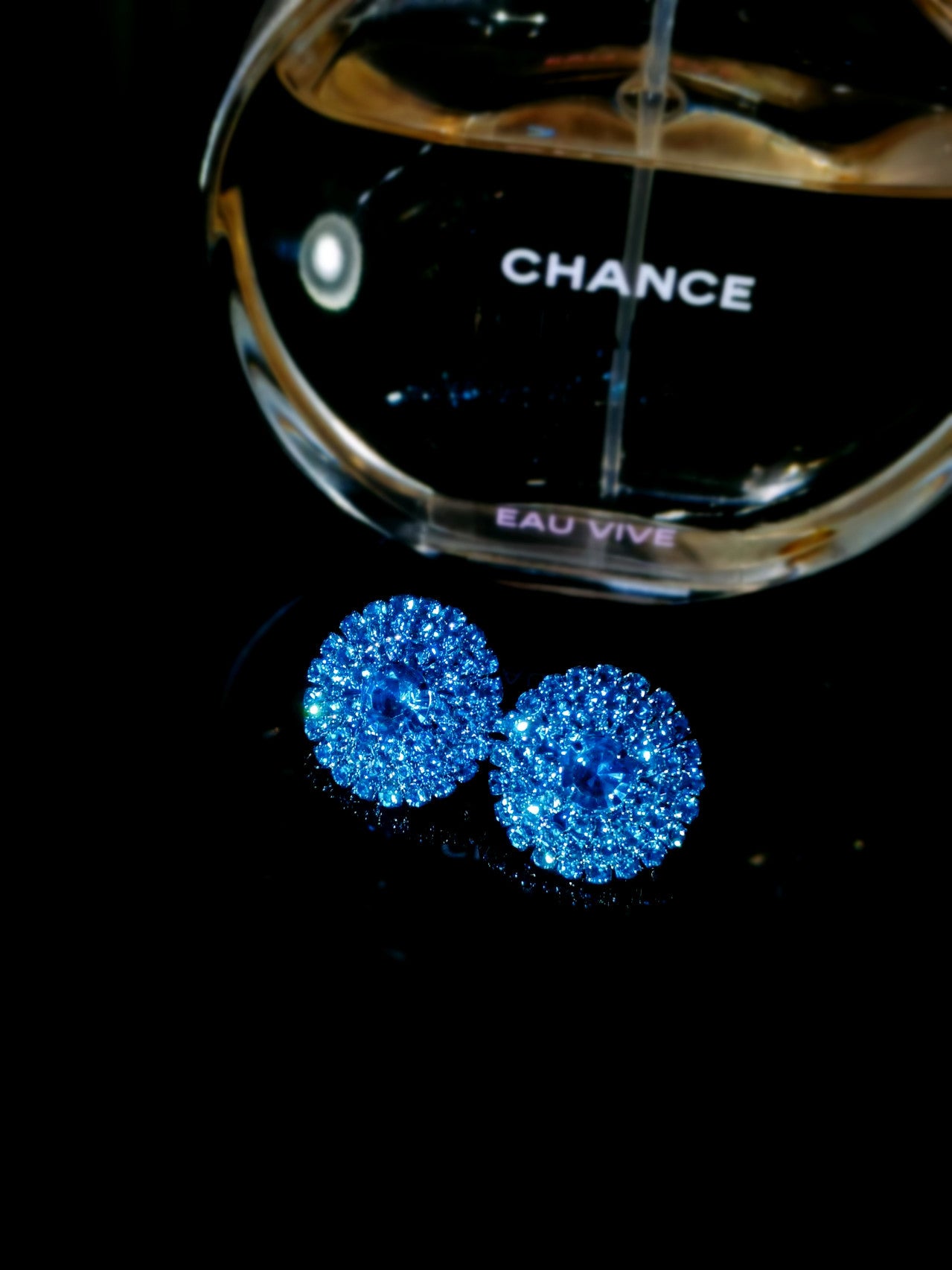 DINGKA explosive rhinestone geometric round women's earrings, a pair of versatile exquisite circles