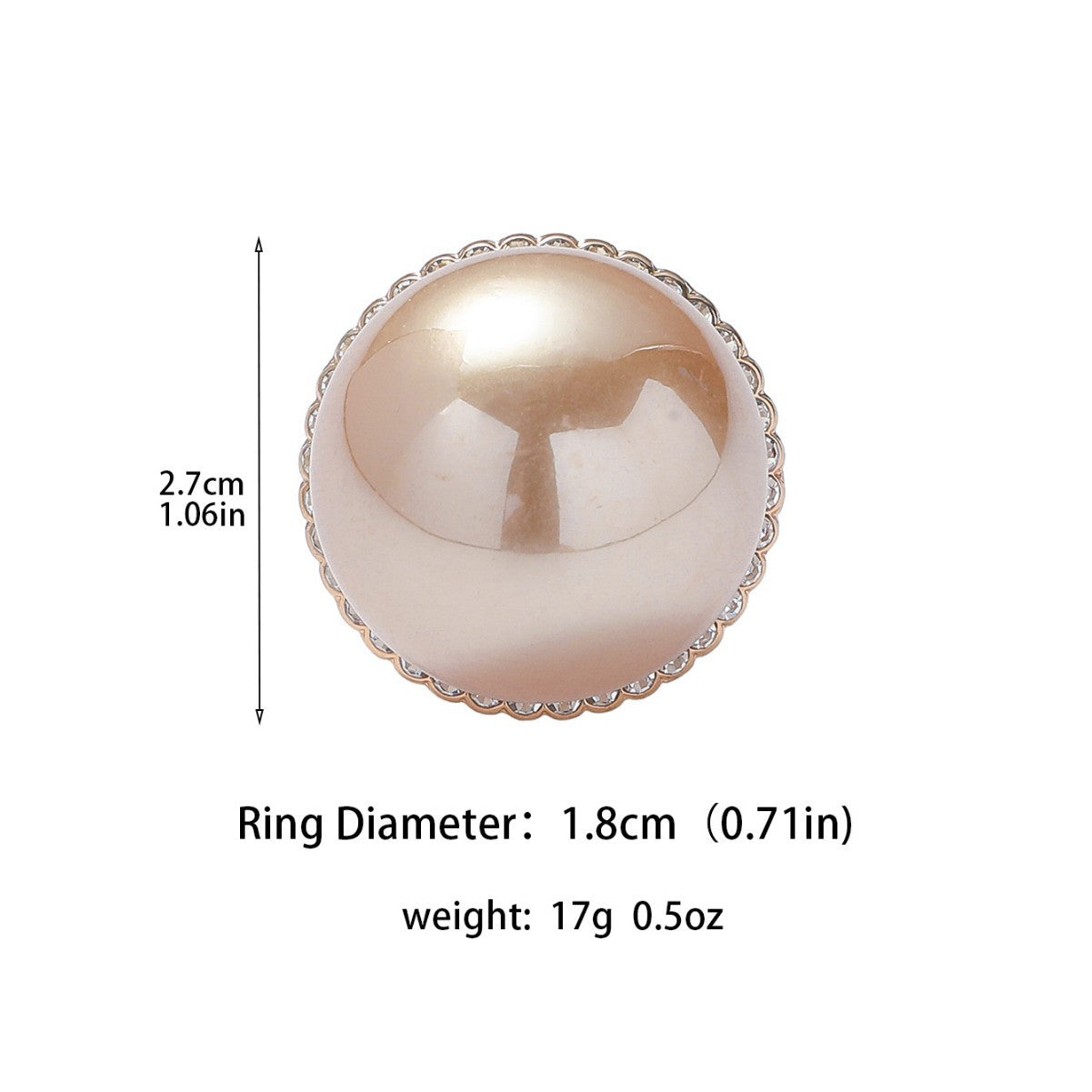 Popular, new all-copper rhinestone imitation pearl ring for women, fashionable opening adjustable ring ring rings