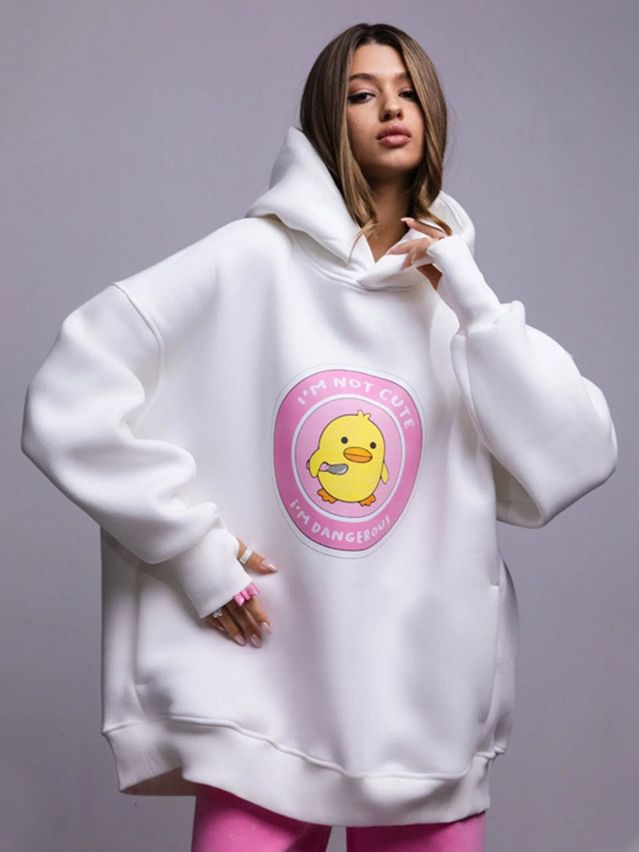 Hoodie sweater European and American autumn and winter new women's ins loose sports and leisure printed hooded sweater