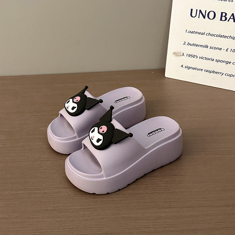 Sanrio cool slippers summer new wear heightened thick-soled non-smelly feet beach shoes indoor home non-slip slippers