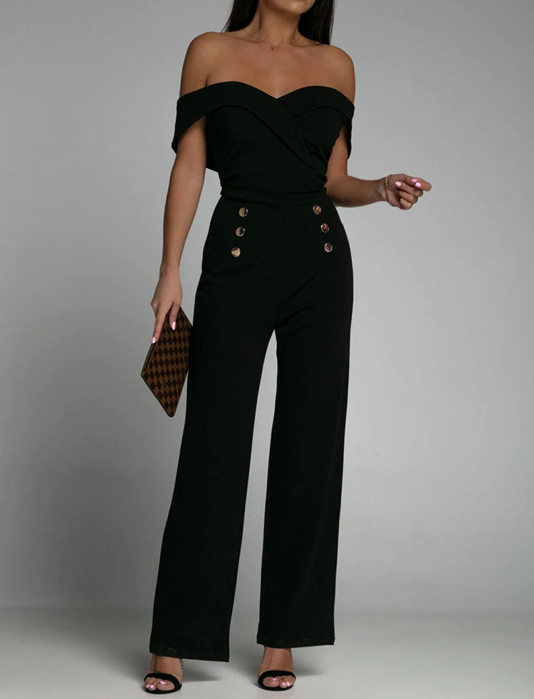 New European station women's pants solid color tube top slim jumpsuit cross-border supply suits