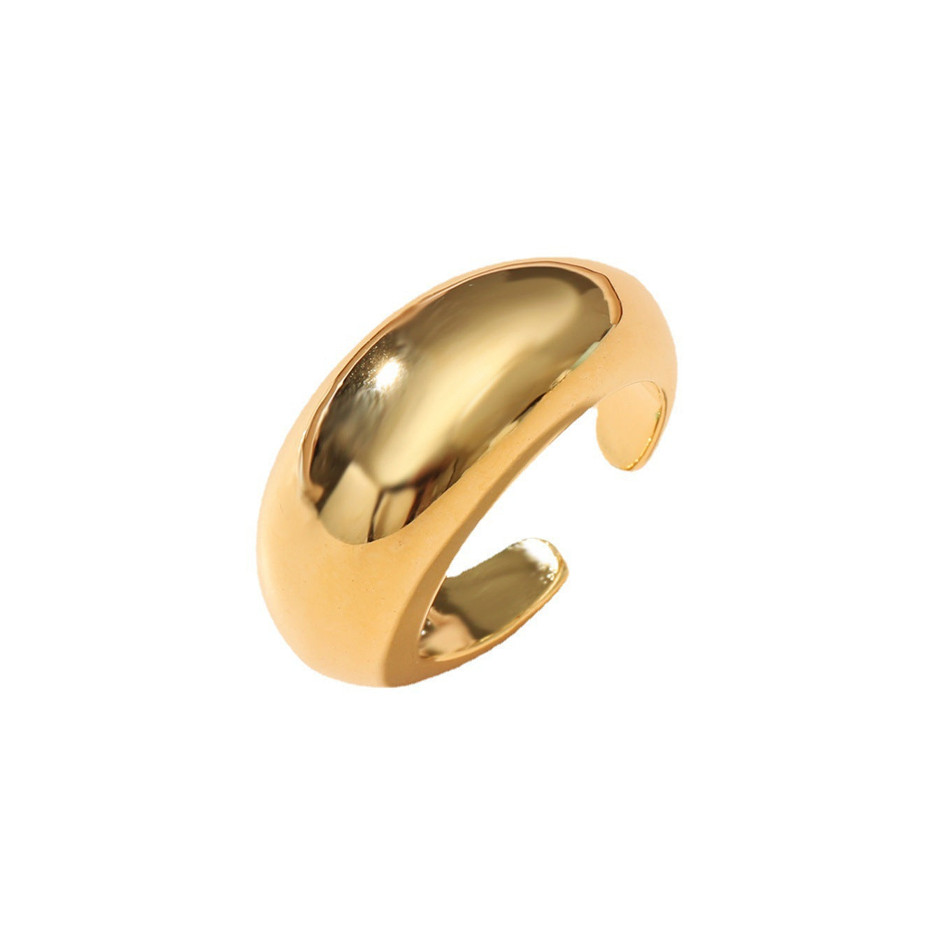 Korean version ins niche design simple geometric arc surface smooth surface texture open rings women's fashion ring wholesale