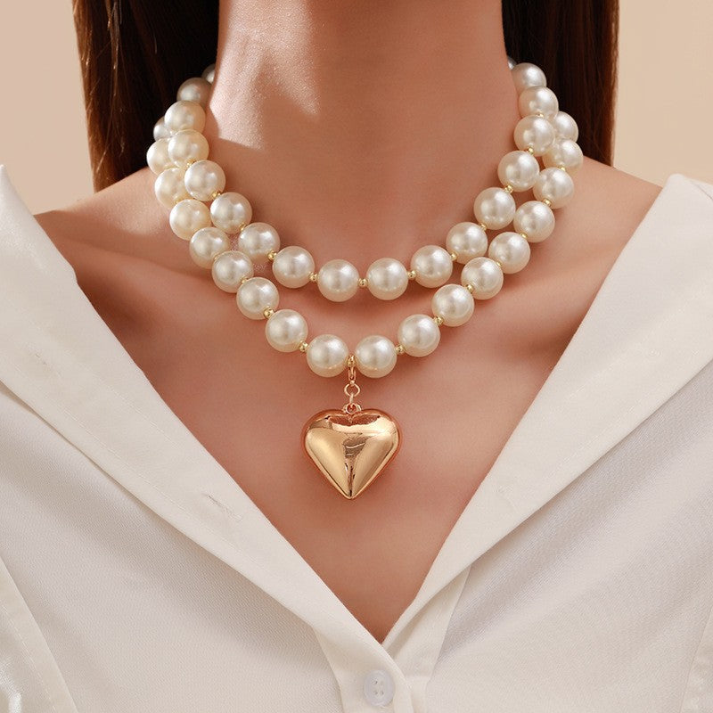 European and American jewelry, exaggerated large round bead punk collar collarbone chain, hot-selling geometric bead necklace women's beads