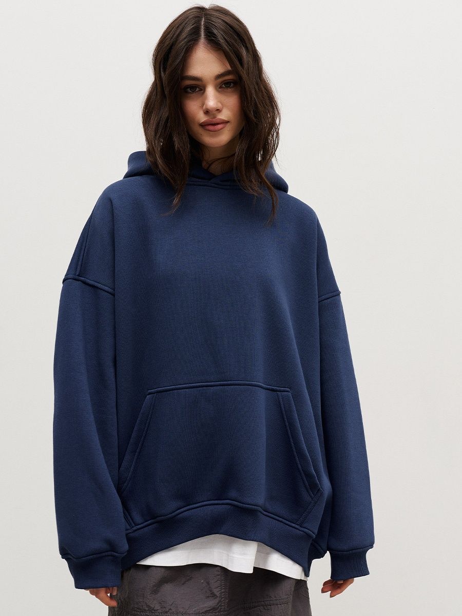 Hoodie European, American autumn and winter new street neutral wind fleece loose pocket hooded sweater