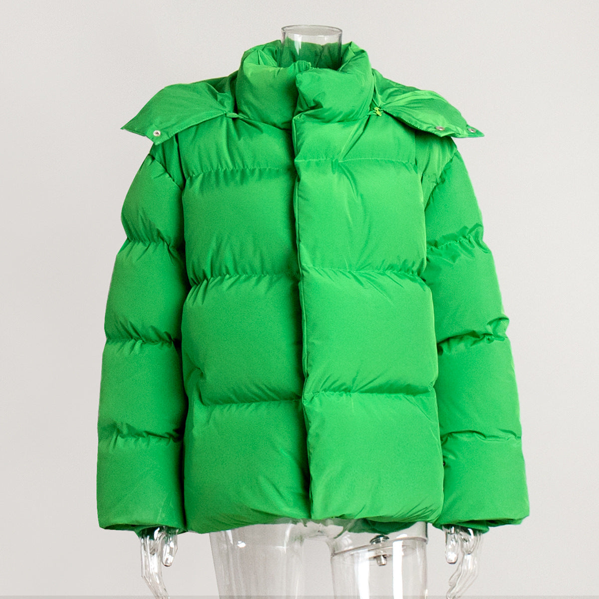 Padded jacket women's winter European and American new padded jacket loose padded jacket solid color hooded padded coat jackets