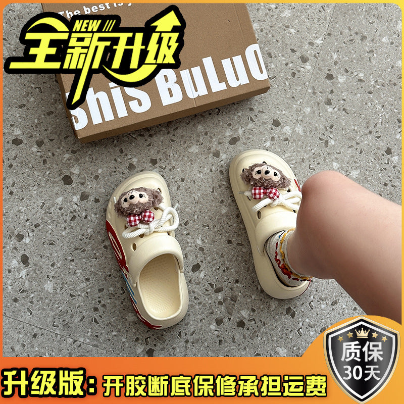 EVA women's hole shoes  trendy ins popular summer fashion couple hole shoes go out at home two wear garden shoes slippers
