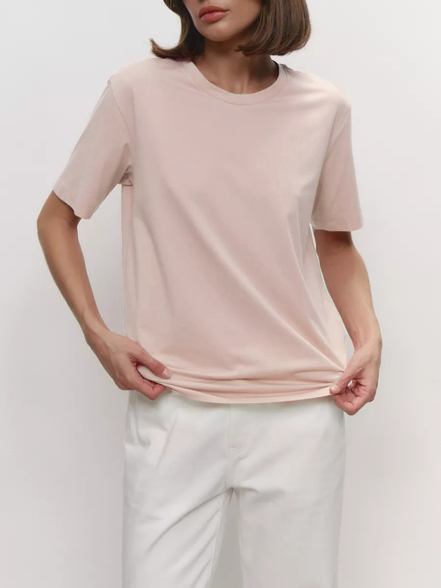 Short-sleeved T-shirt European and American summer new women's fashion casual home commuting versatile round neck short-sleeved T-shirt