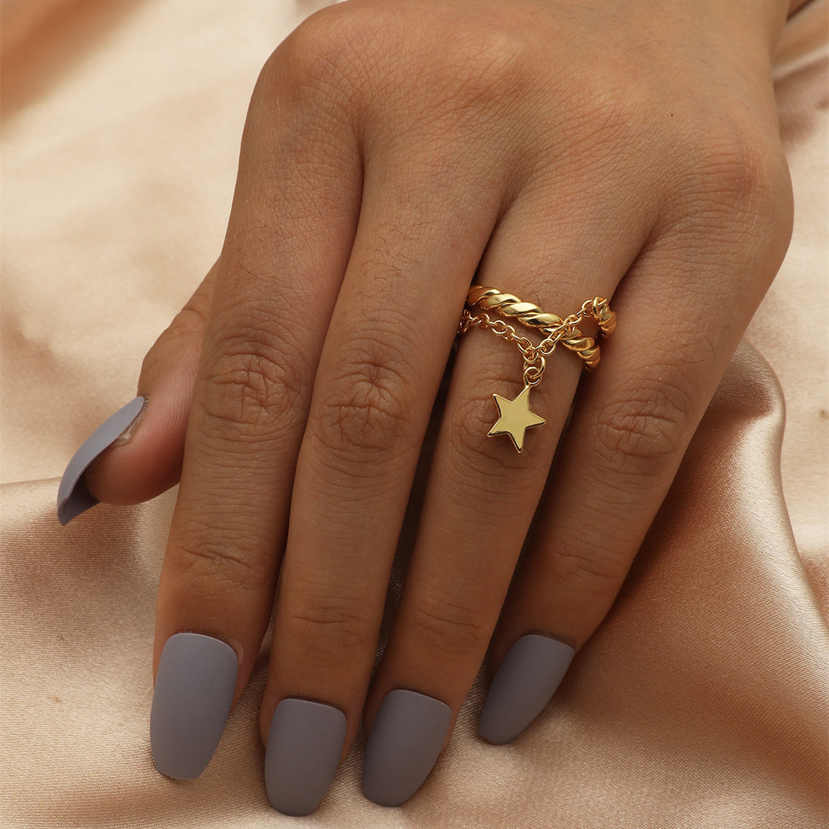 DIY Internet celebrity trend simple double-layer new ring Japanese and Korean advanced opening adjustable rings