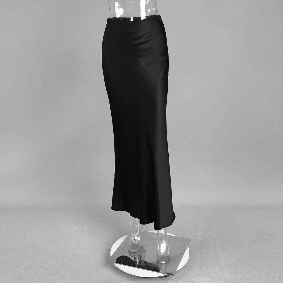 Fishtail skirt European and American spring satin satin satin long high-waisted hip-wrapped floor-mopping fishtail skirt  dress
