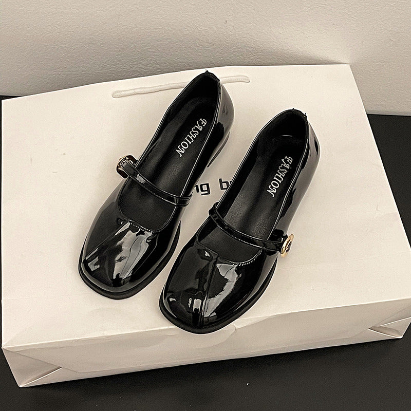 French small fragrant style versatile small leather shoes women's  summer new casual single beanie  shoes evening evening breeze with skirt Mary Jane shoes