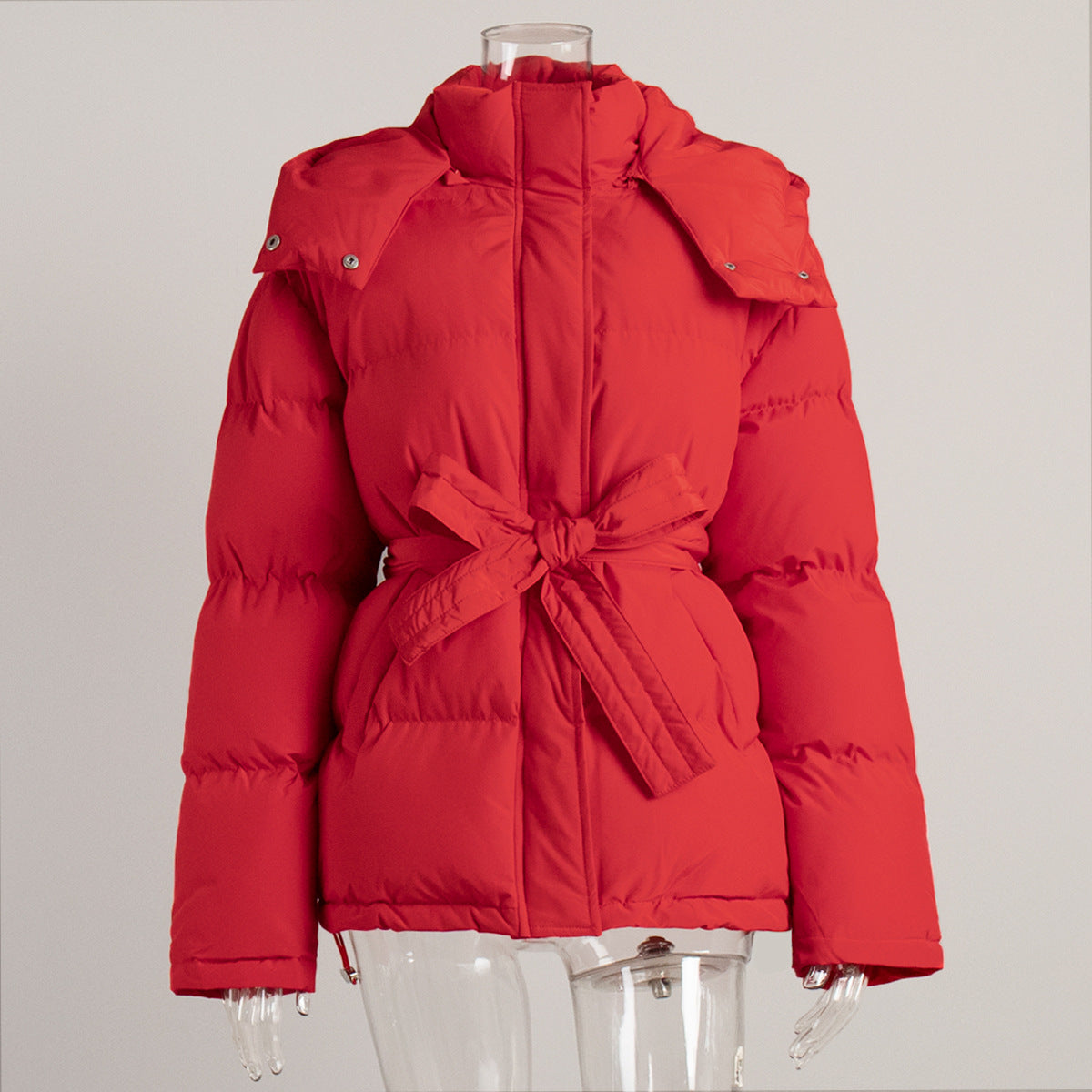 Hooded cotton jackets European and American new femininity hooded thickened warm versatile zipper bread clothes