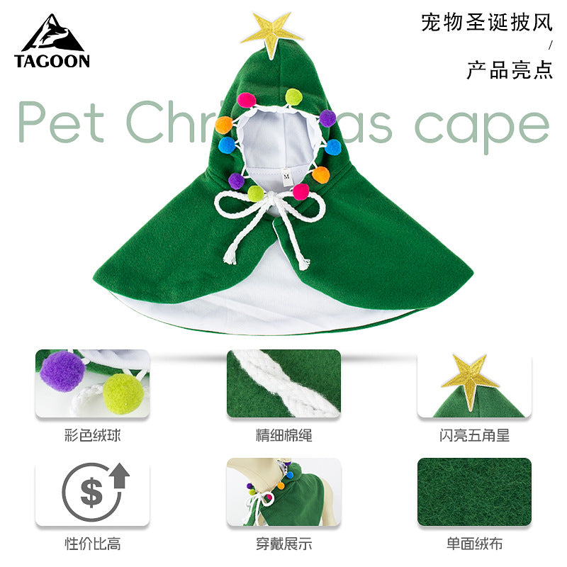 Christmas dress up, magic hooded cape, dog, cat, transformation cape, warm pet supplies Halloween  dog toy cat toy