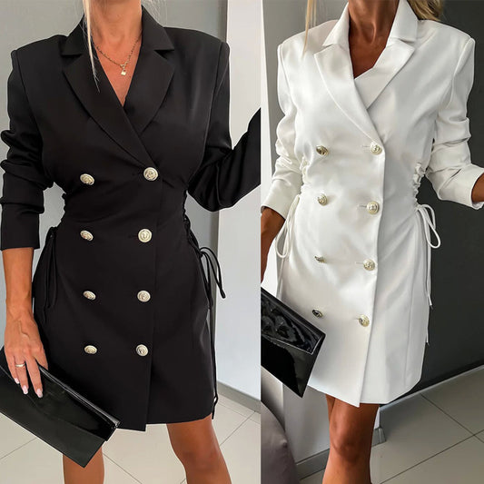 New product hot sale autumn and winter women's fashion V-neck lace-up suits dress jackets