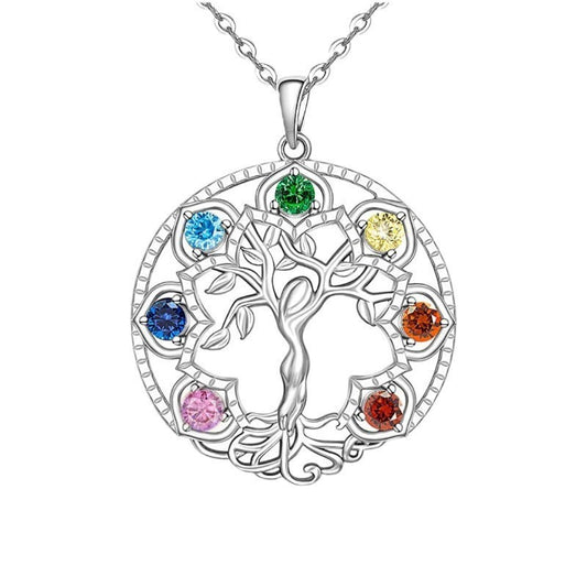 Dragon and new, personalized fashion hollow tree of life micro diamond men's and women's collarbone chain pendant necklace