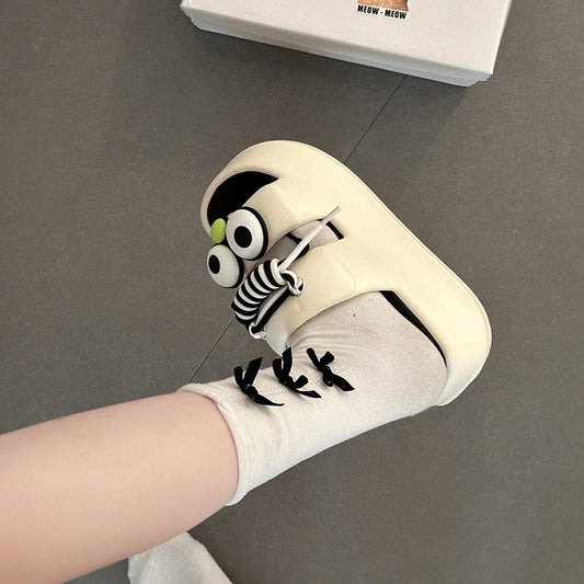 Fun ins clown fish slippers ladies summer  cartoon decoration word sandals go out versatile casual