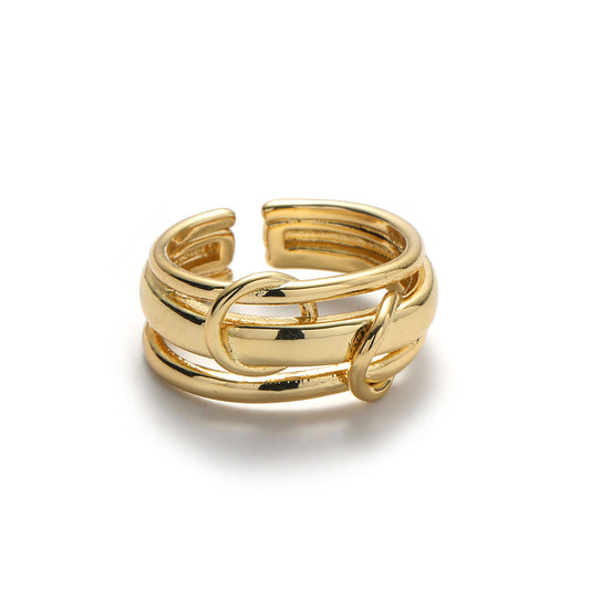 Design sense niche light luxury gold-plated irregular ring women's fashion light luxury simple versatile opening adjustable rings
