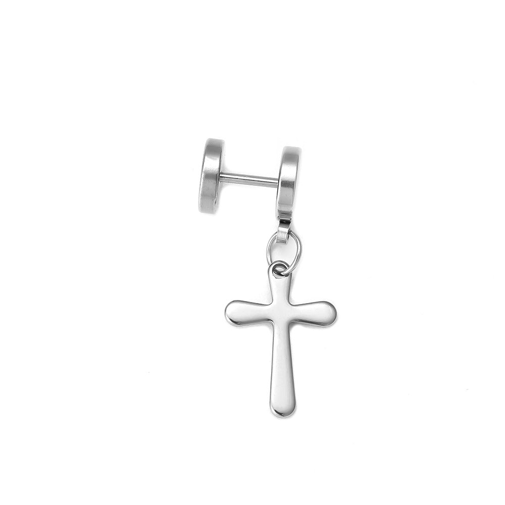 Stainless Steel Earrings Stud Earrings Kit Women's Fashion Perforated Jewelry Cross Hanging Earrings Kit