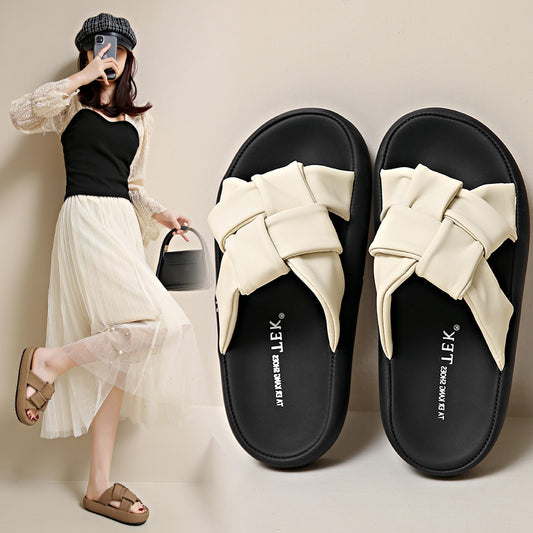 Cool slippers women's summer wear new thick-soled casual non-slip pregnant women's beach sandals lazy fashion one-word drag